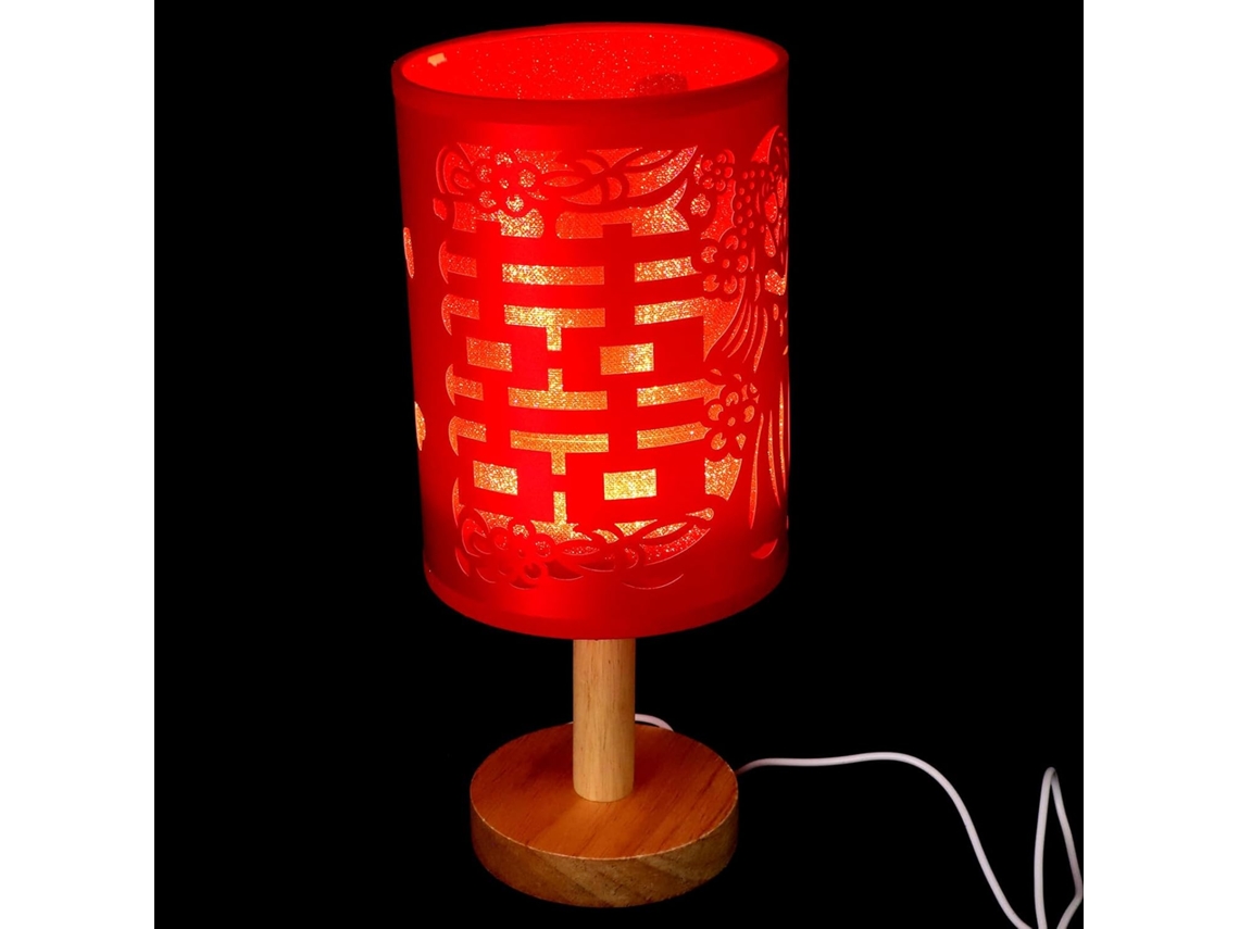Lámpara De Mesilla De Noche De Hierro Rojo Para Dormitorio
