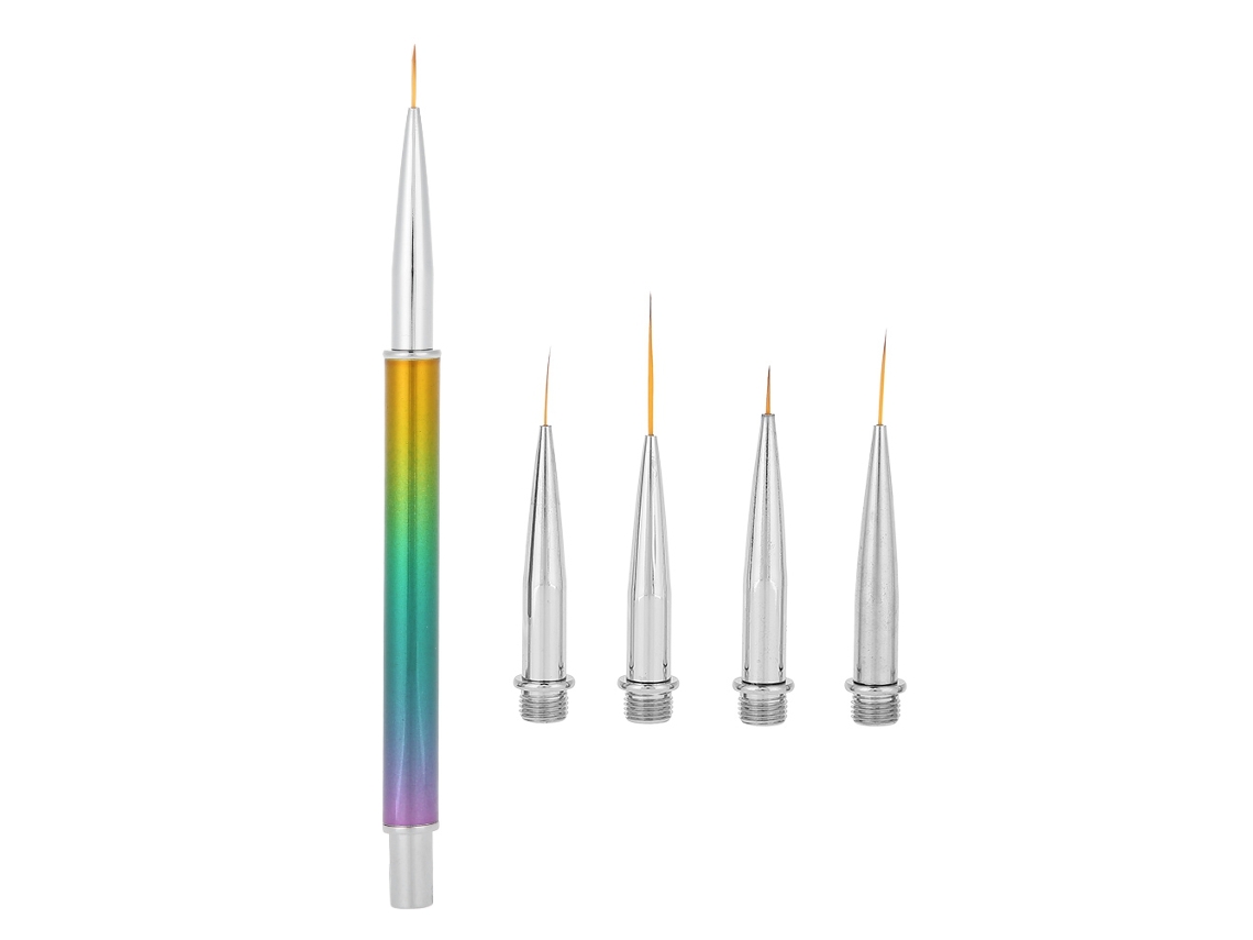 KKML - Set de 5 lápices de gel UV para decoración de uñas con pinceles desmontables para esculpir y dibujar con acrílico