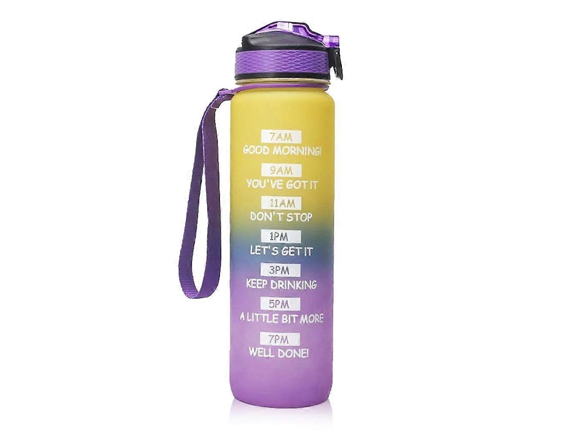 Botella De Agua Deportiva De 1l, Amarilla/morada Rosewell
