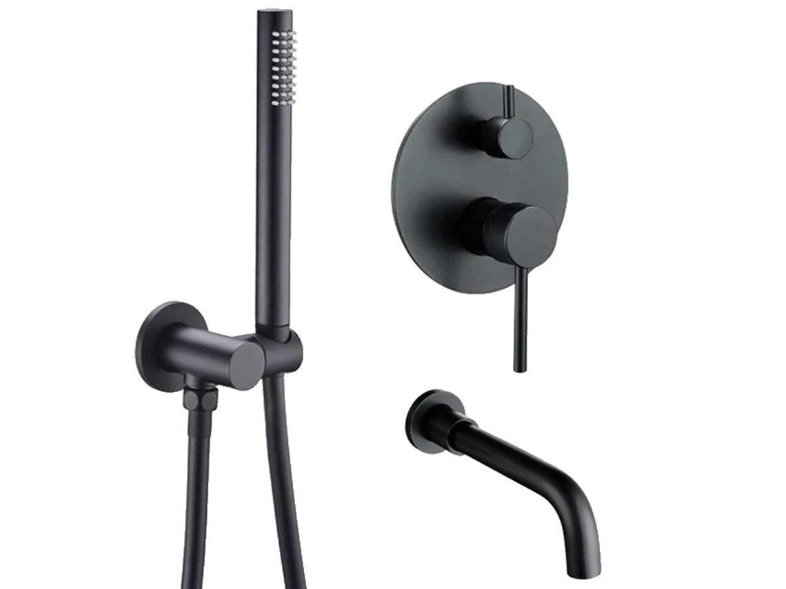 Grifo de baño de doble control, montaje en pared, negro, 260 mm OEM