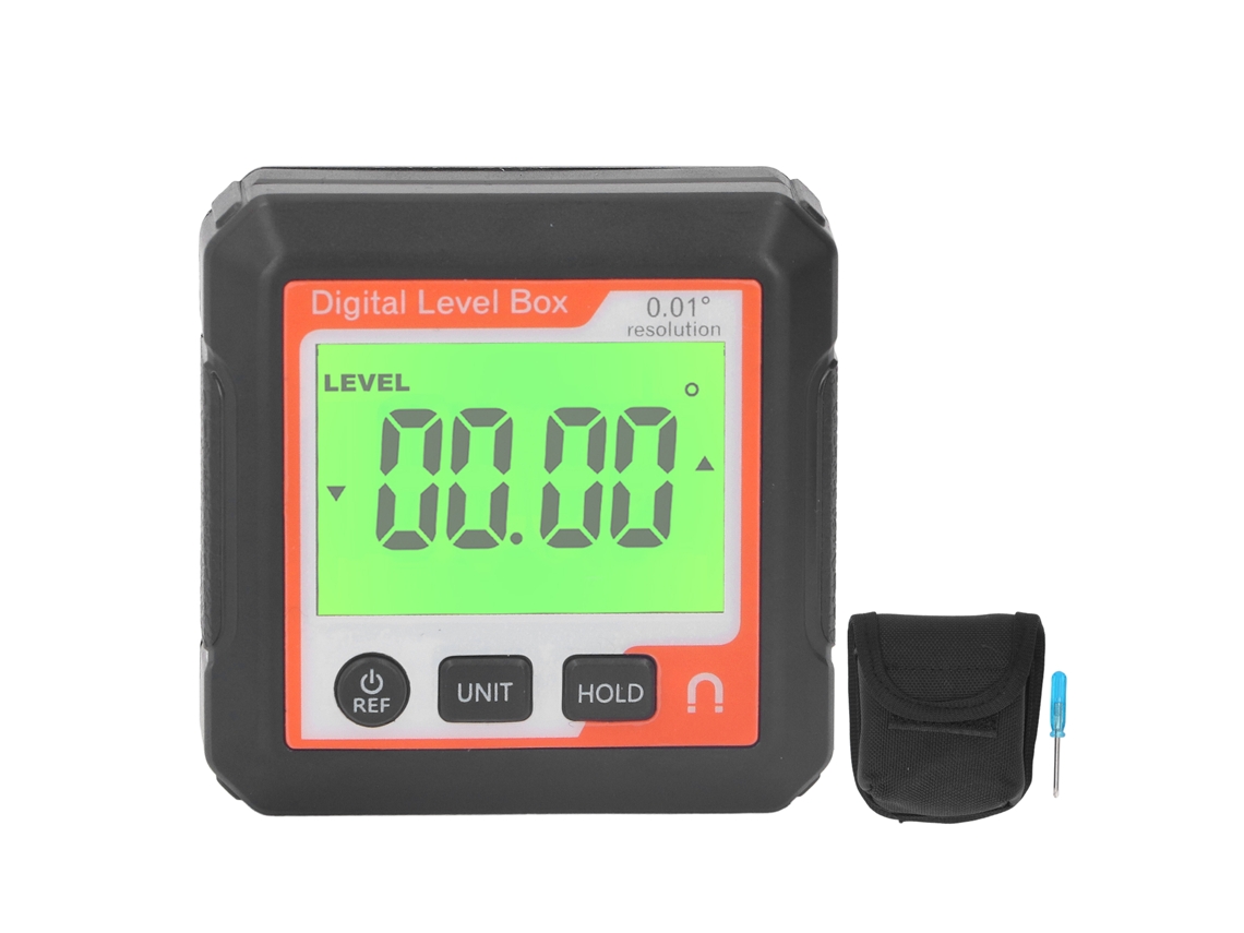 Nivel Magnético Digital Portátil, Soporte, Inclinómetro, Medidor De Ángulo, Carpintería, Construcción, Naranja/blanco