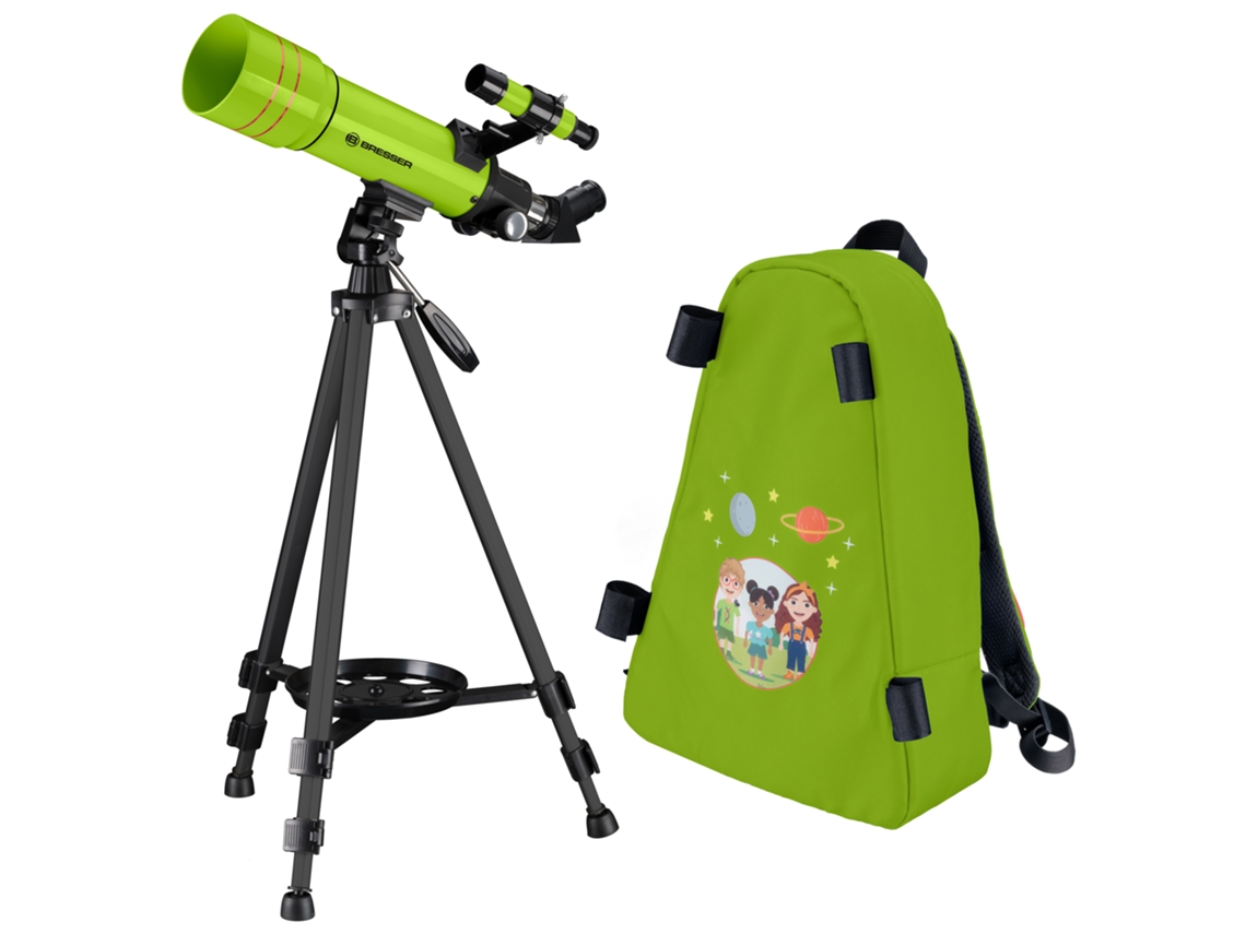 Telescópio BRESSER 70/400 Refractor con Mochila Verde Júnior
