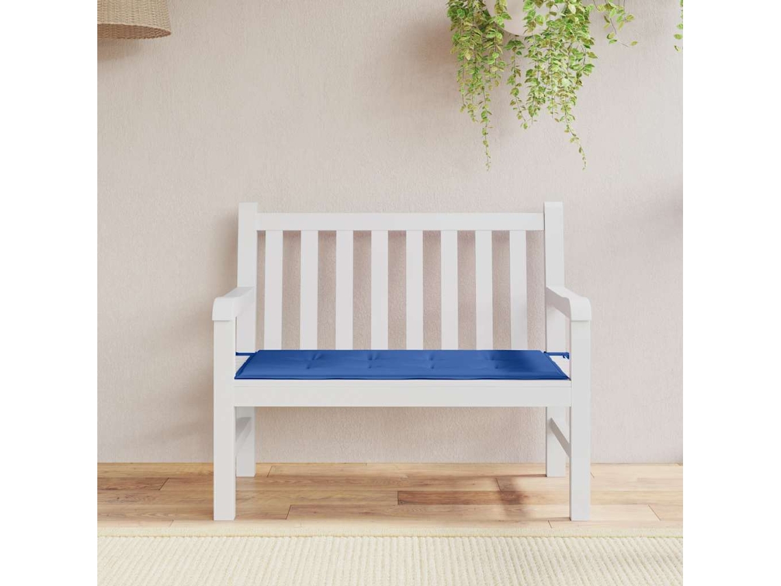 Cojín De Banco De Jardín Tela Oxford Azul 100x50x3 Cm
