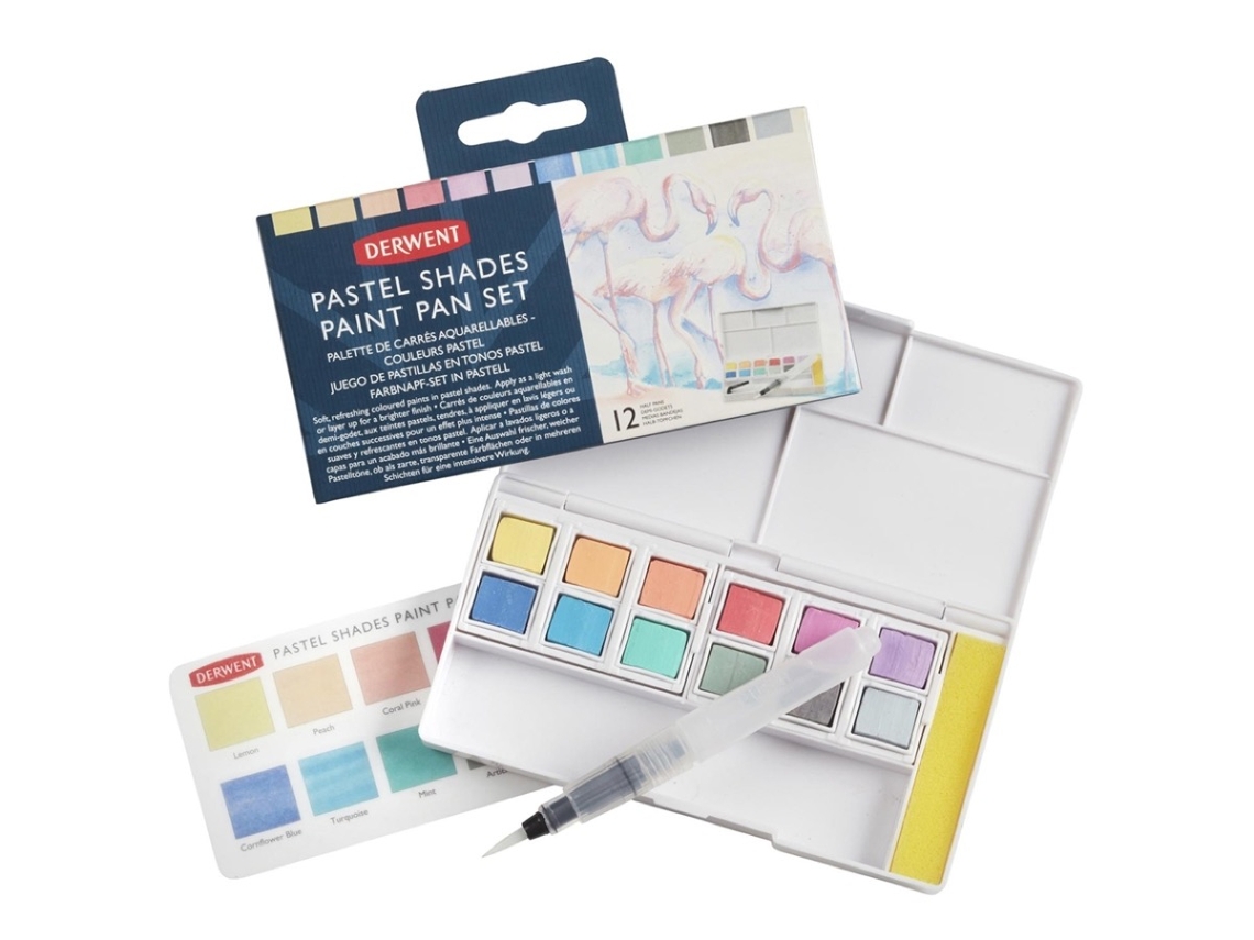 Juego de 12 tabletas de sombra de ojos Pastel Derwent