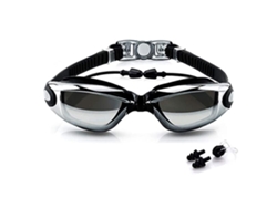 Gafas de natación grandes con revestimiento de electroplatino, impermeables y antivaho para hombres y mujeres.