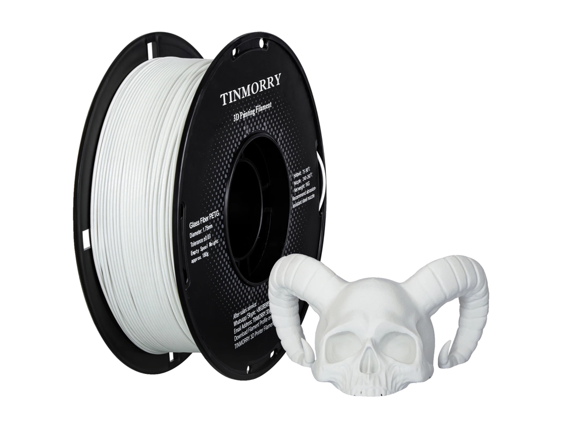 Filamento para impresora 3D, PETG con refuerzo de fibra de vidrio, alta estabilidad dimensional, PETG GF blanco OEM