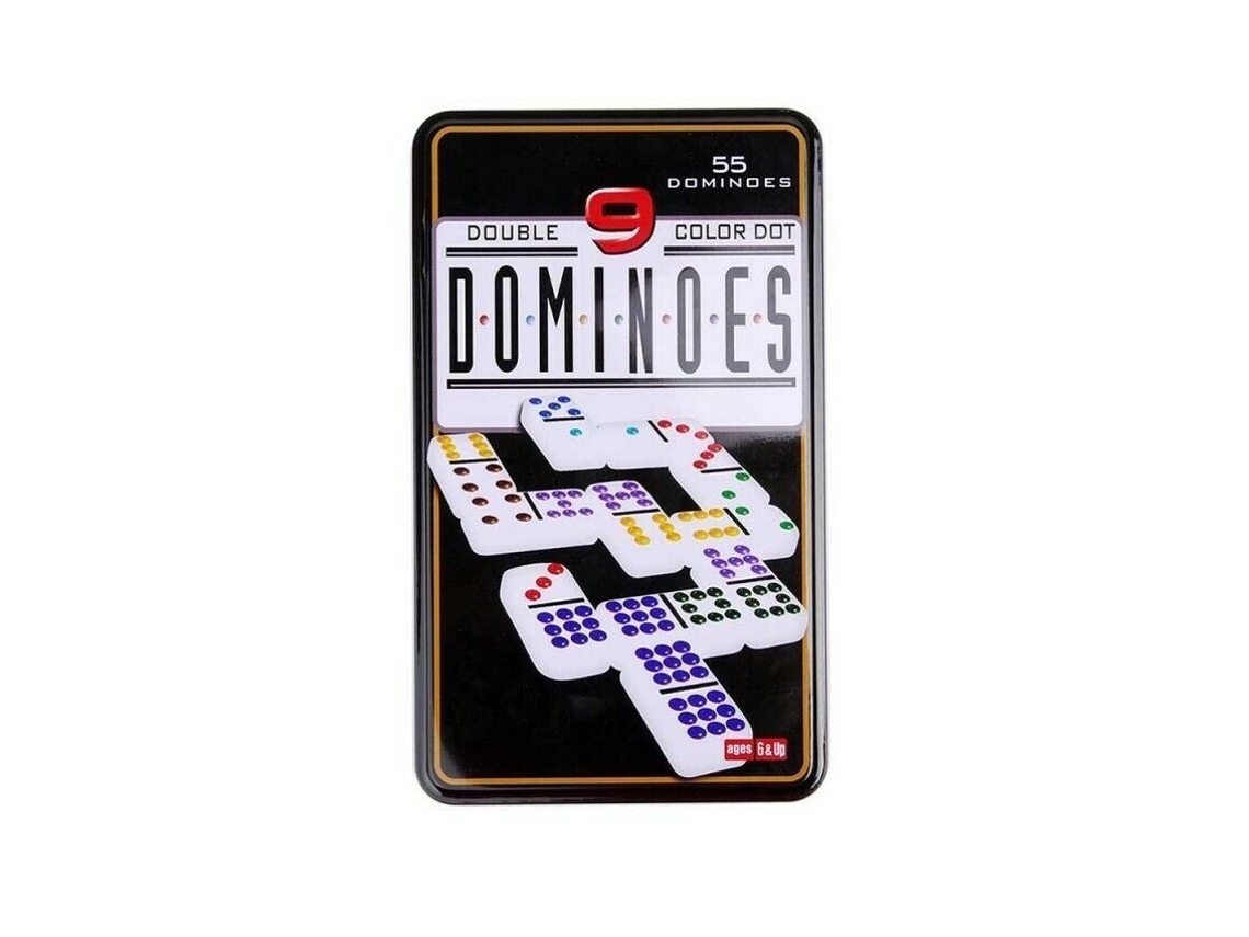 Domino doble 9 con 55 fichas caja de metal juego de mesa
