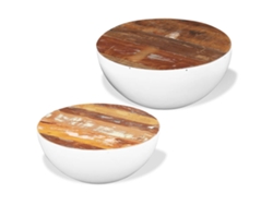 Maison Exclusive - Set Mesa De Centro Forma Cuenco 2 Uds Madera Maciza Reciclada