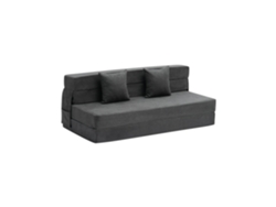 Sofá cama doble Succebuy, 3 en 1, con 2 almohadas, gris oscuro, tamaño Queen