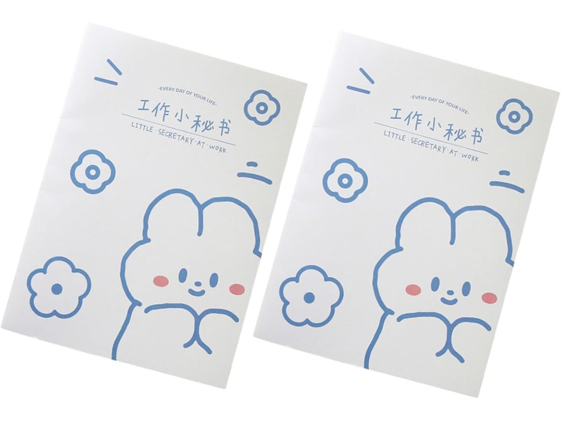 Cuaderno Planificador Anual, Escritura Fluida, Juego De 2 Piezas, Cubierta Protectora De Papel Blanco.