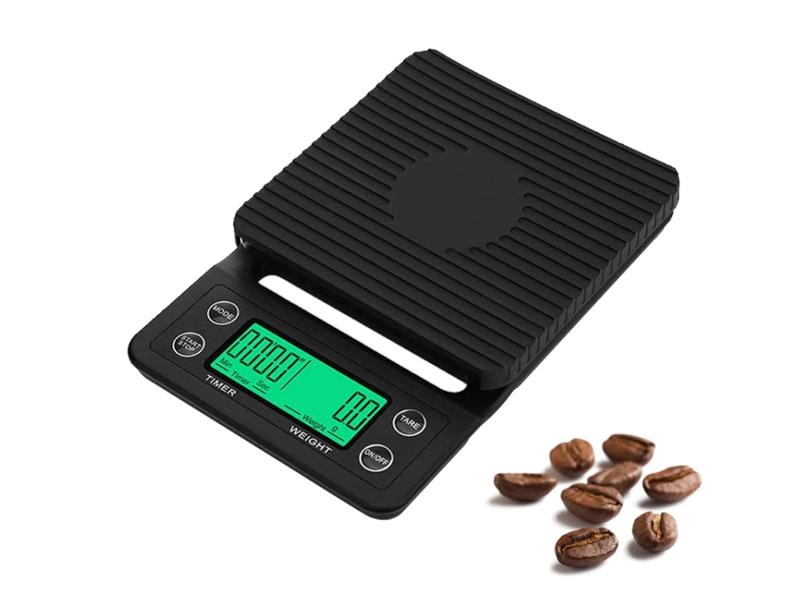 (negro) Báscula De Café De Goteo Manual, Temporizador, Báscula De Cocina Electrónica, Modelo: 5 Kg/0,1 G