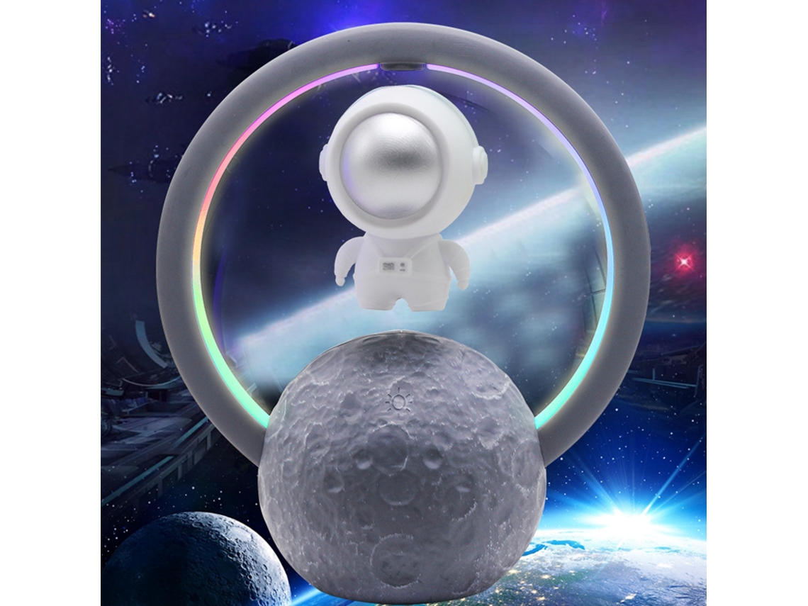 Altavoz Bluetooth Astronaut Con Levitación Magnética, Iluminación Rgb Y Ajuste Táctil 598b Plata