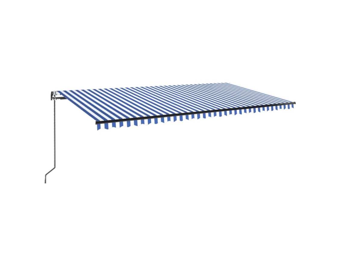 Maison Exclusive - Toldo Automático Led Sensor De Viento Azul Y Blanco 600x350 Cm