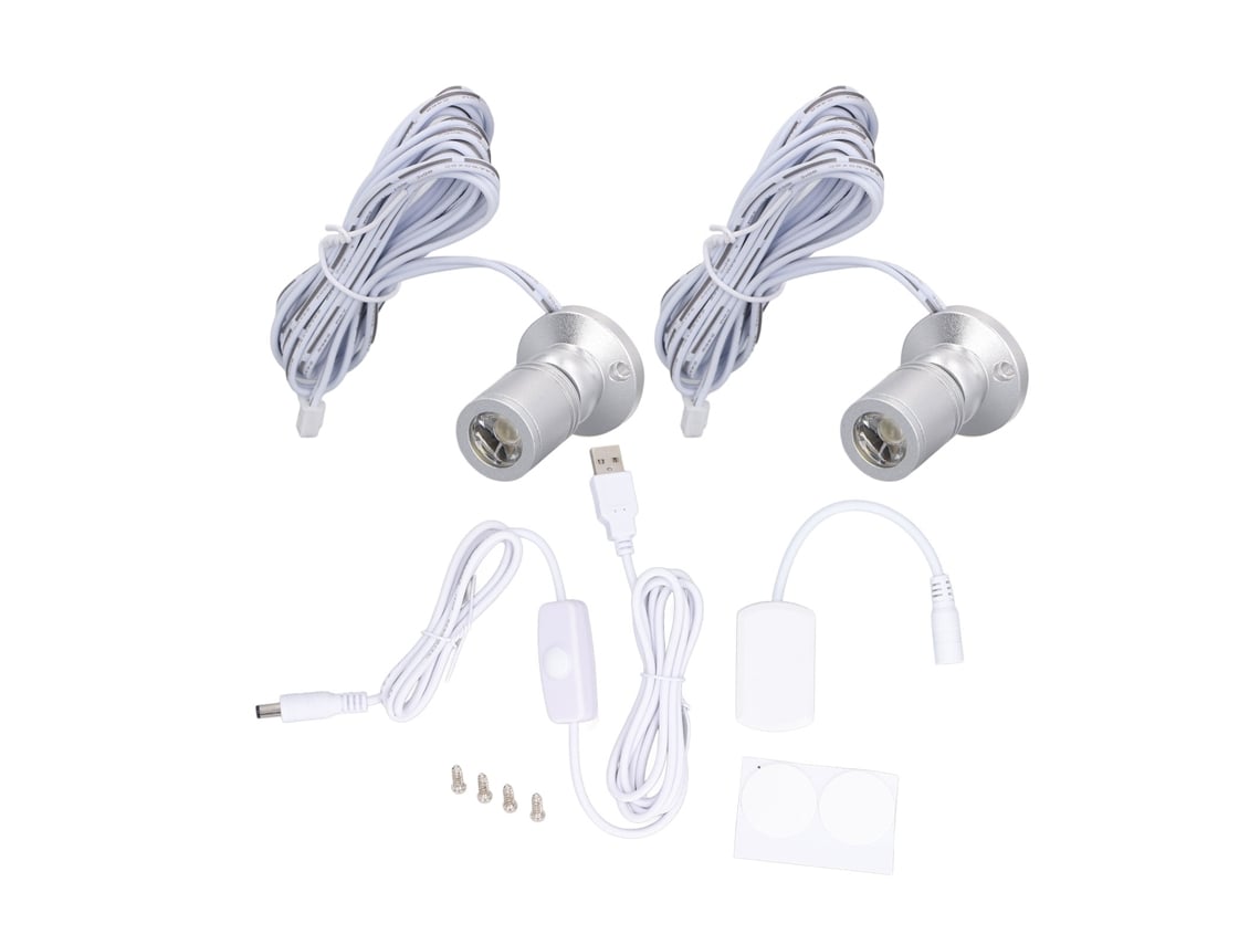 2026-foco De Luz Mini Led Ajustable 5v Con Dimador Para Joyería Gabinete Pórtico Luz Cálida Plata 1-2 Unidades