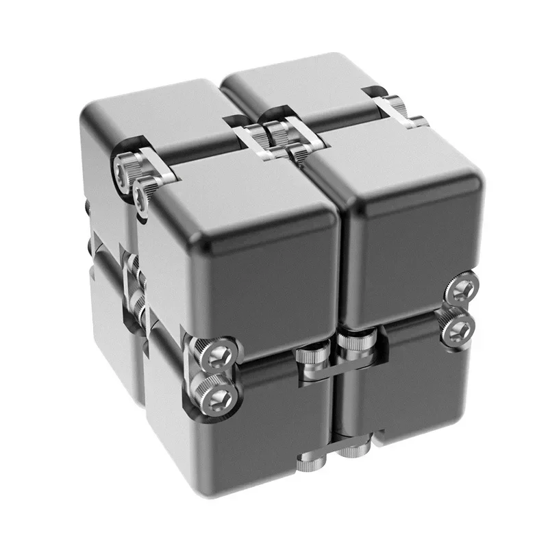 Cubo Infinito De Metal (gris) Para Aliviar El Estrés, Juguete Para Dedos