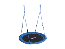 Relaxdays Baloiço Ninho Redondo, Alças Em Espuma, Crianças, Ajustável, Exterior, Ø: 120 Cm, Até 100 Kg, Azul