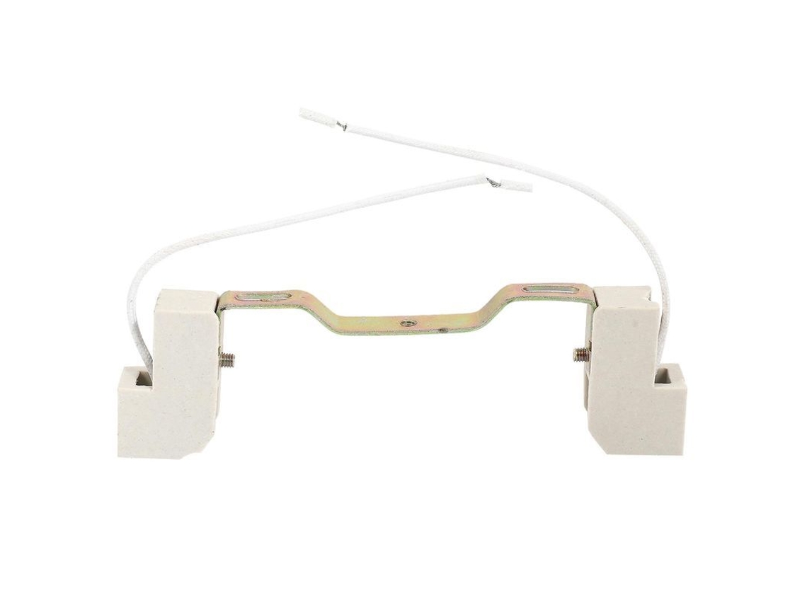 Portalámparas R7s Con Conector De Cerámica Metálica, 118 Mm, Para Proyector De 250 V 4 A, Con Cable Dorado/blanco De 15 Cm.