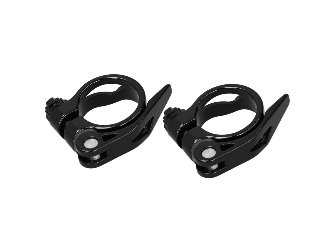 Rebe-2 Abrazaderas de liberación rápida para tija de sillín de bicicleta de montaña y carretera de 34,9 mm, accesorio para tubo, color negro