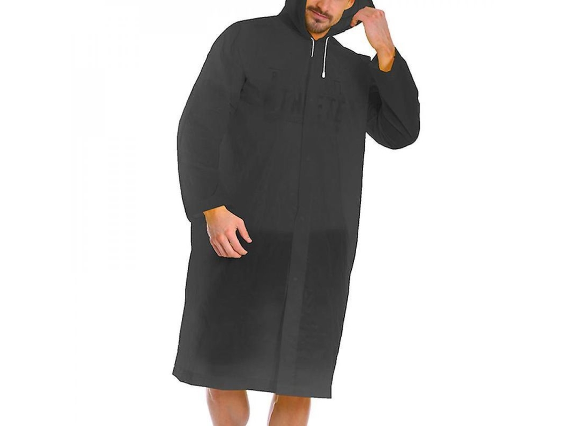 2026-impermeable Eva Reutilizable Para Adultos Con Capucha Abrigo De Lluvia Poncho Ligero Y Duradero Talla Única Negro