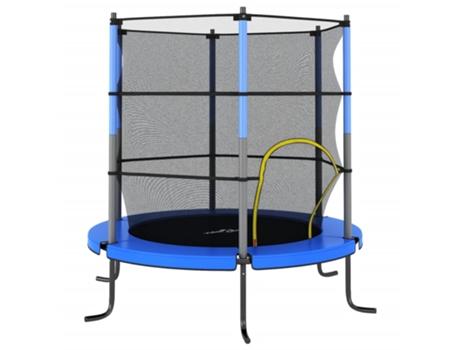vidaXL Cama elástica con red de seguridad redonda azul 140x160 cm
