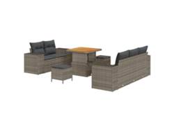 Conjunto 8 De Sofá De Jardín De Vidaxl Con Cojines Gris Gris Ratán