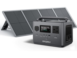 Estación de Energía Portátil 400W con Panel Solar 100W, 256Wh Batería LiFePO4, Carga Rápida 1.5h, 5 Puertos, Onda Sinusoidal Pura 230V, UPS