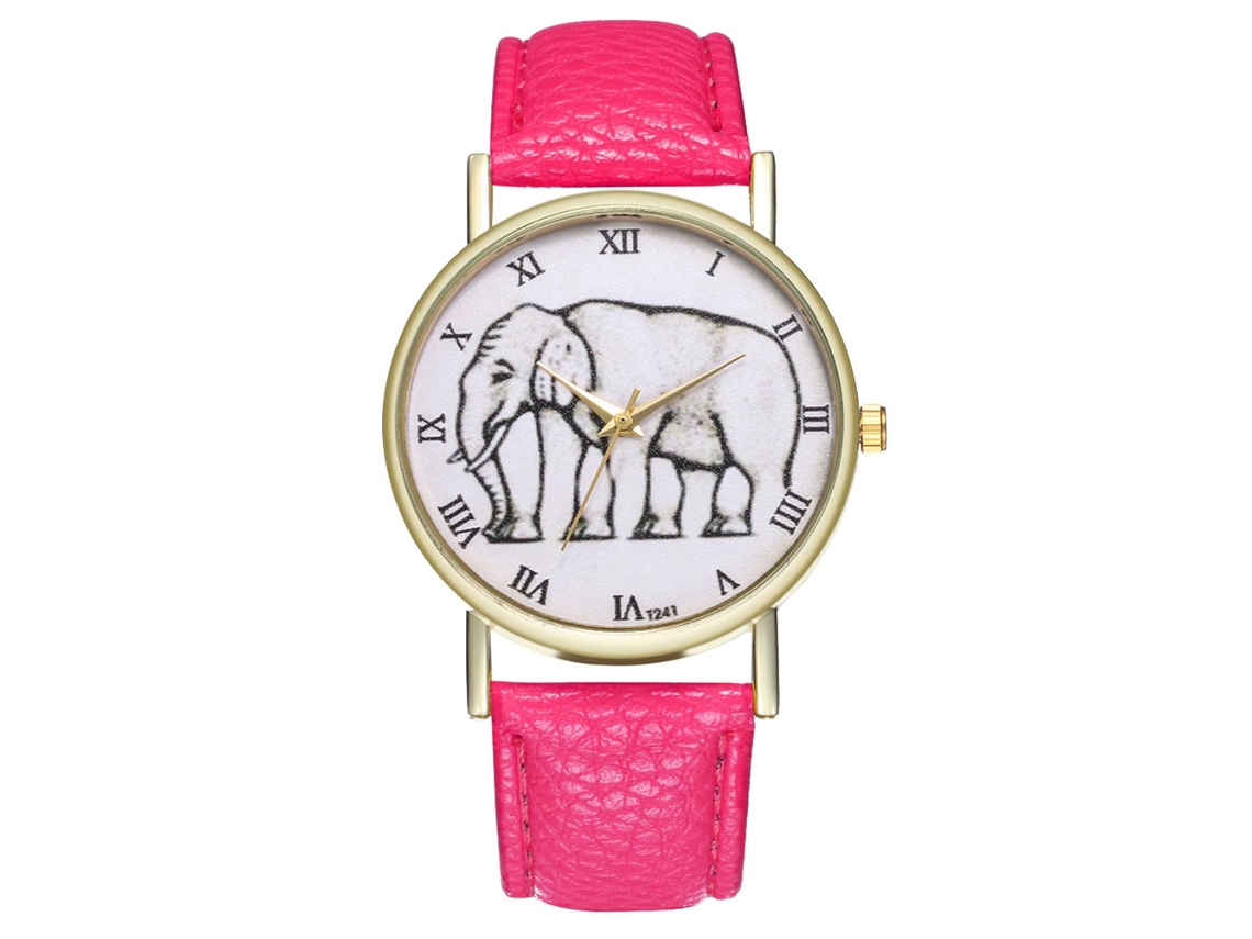 Reloj De Pulsera Para Parejas Zhoulianfa, Correa De Pu, Esfera Redonda, Cuarzo, Rosa Rojo