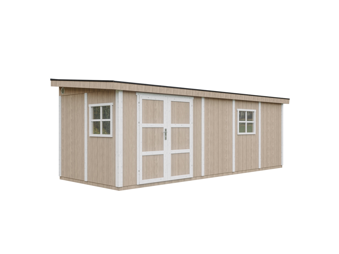 Caseta de jardín de primera calidad 14,30 m² 231x248x648cm Timbela M941 Terra Brown