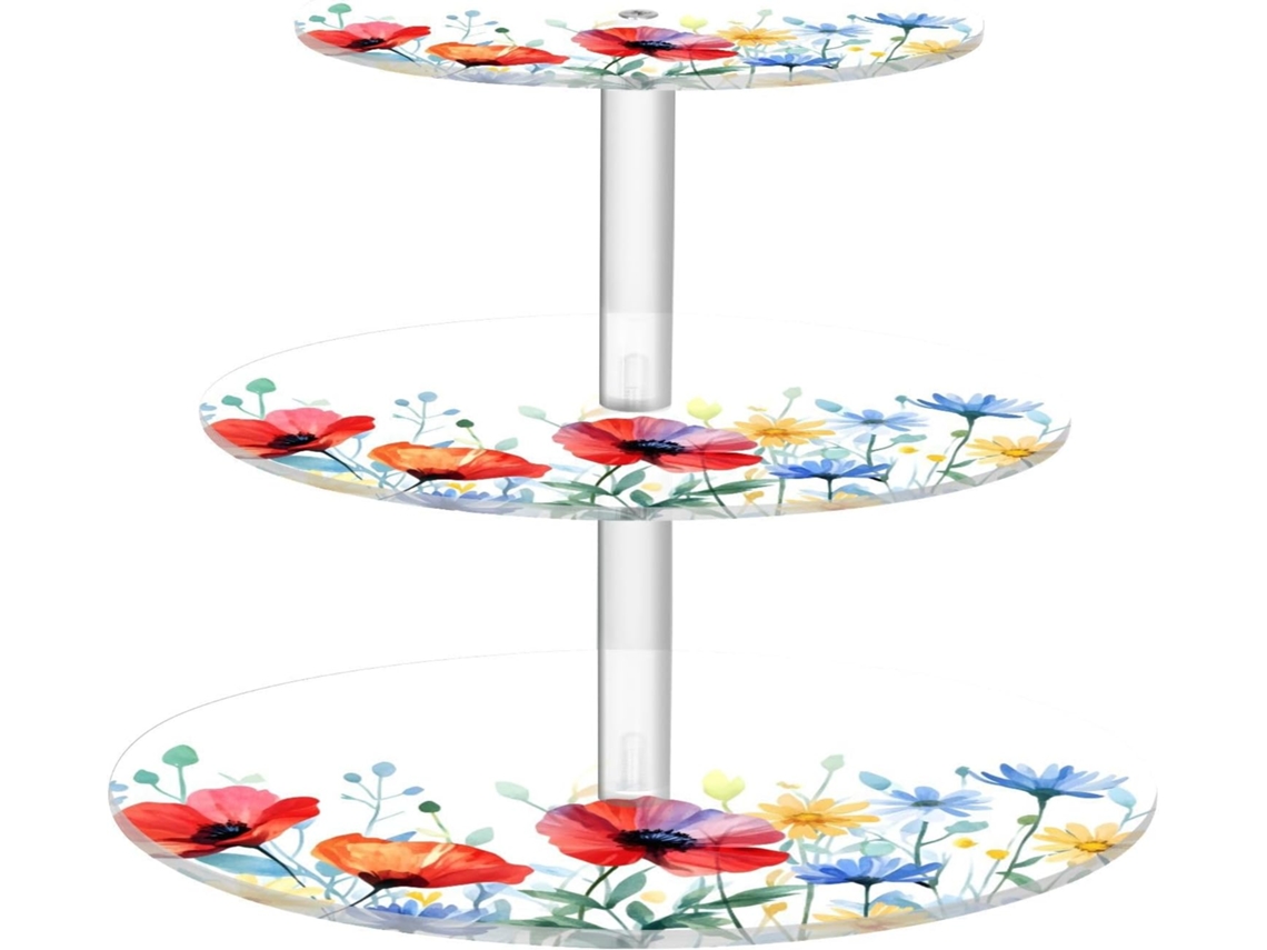 Precioso Soporte Acrílico De 3 Niveles Para Cupcakes, Postres Y Pasteles. Perfec