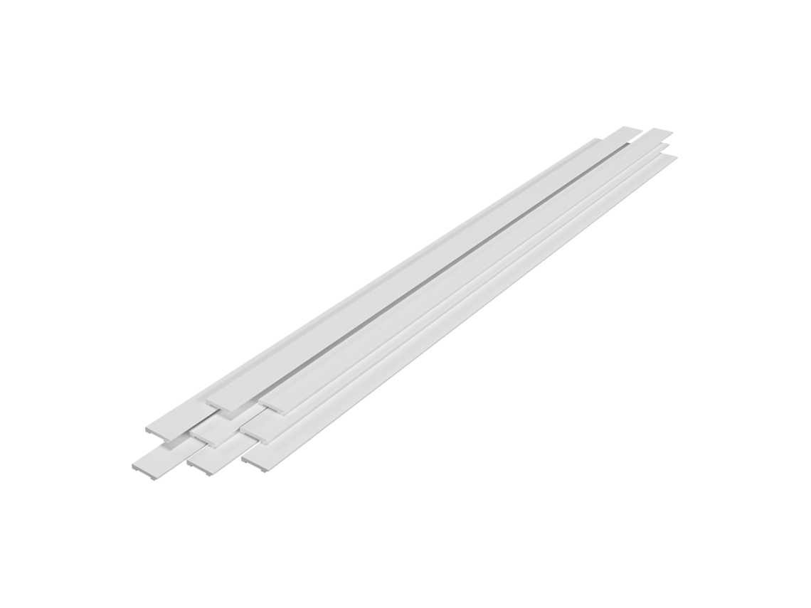 Conjunto de 8 zócalos Coevorden plástico (PS) 195x7cm - Blanco NEU.HAUS