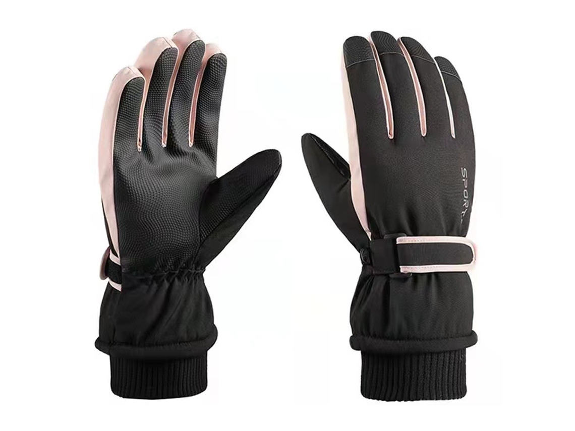 Guantes de esquí de invierno para hombre, de terciopelo grueso, impermeables, cálidos, para exteriores, con pantalla táctil