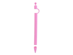 Estuche Redondo De Silicona Suave Y Ligero Para Apple Pencil, Antideslizante Y Antirrobo, Color Rosa