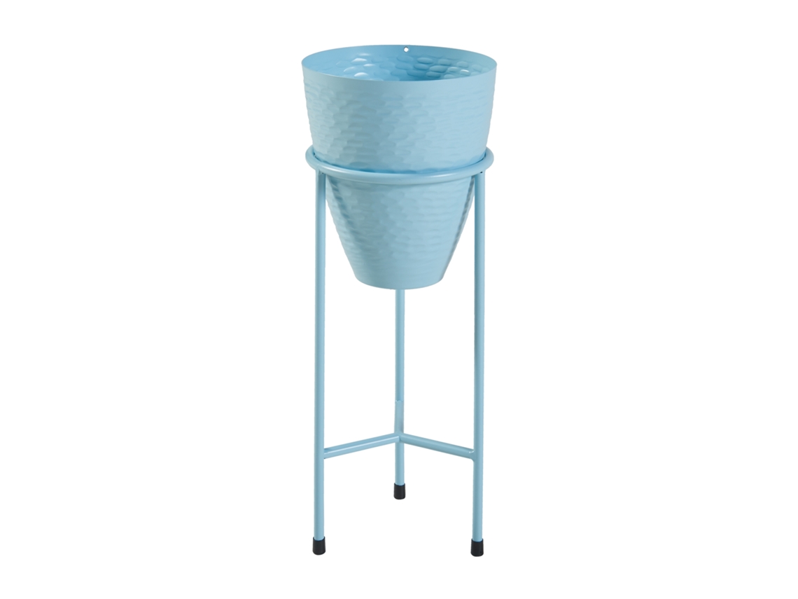 Soporte para plantas Asten con macetero metal 41xØ16cm - Azul claro [EN.CASA]