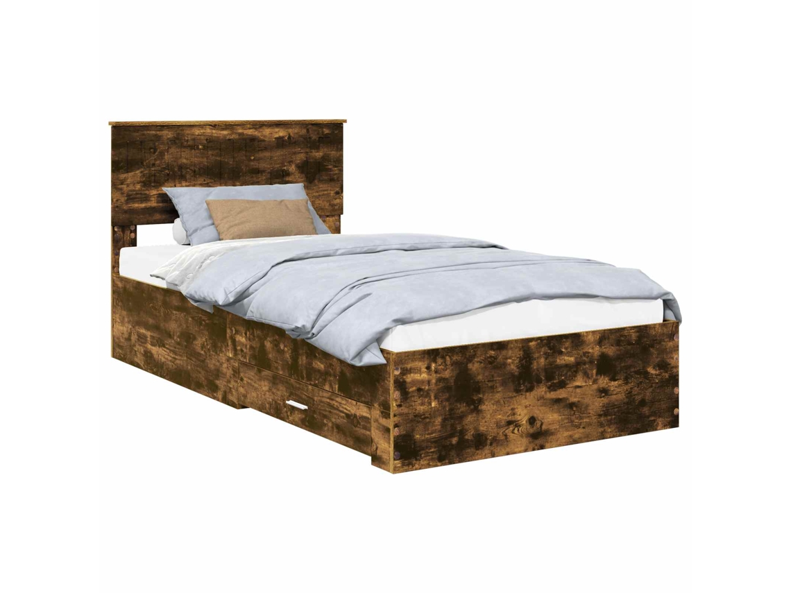 Maison Exclusive - Estructura De Cama Con Cabecera Roble Ahumado 100 X 200 Cm