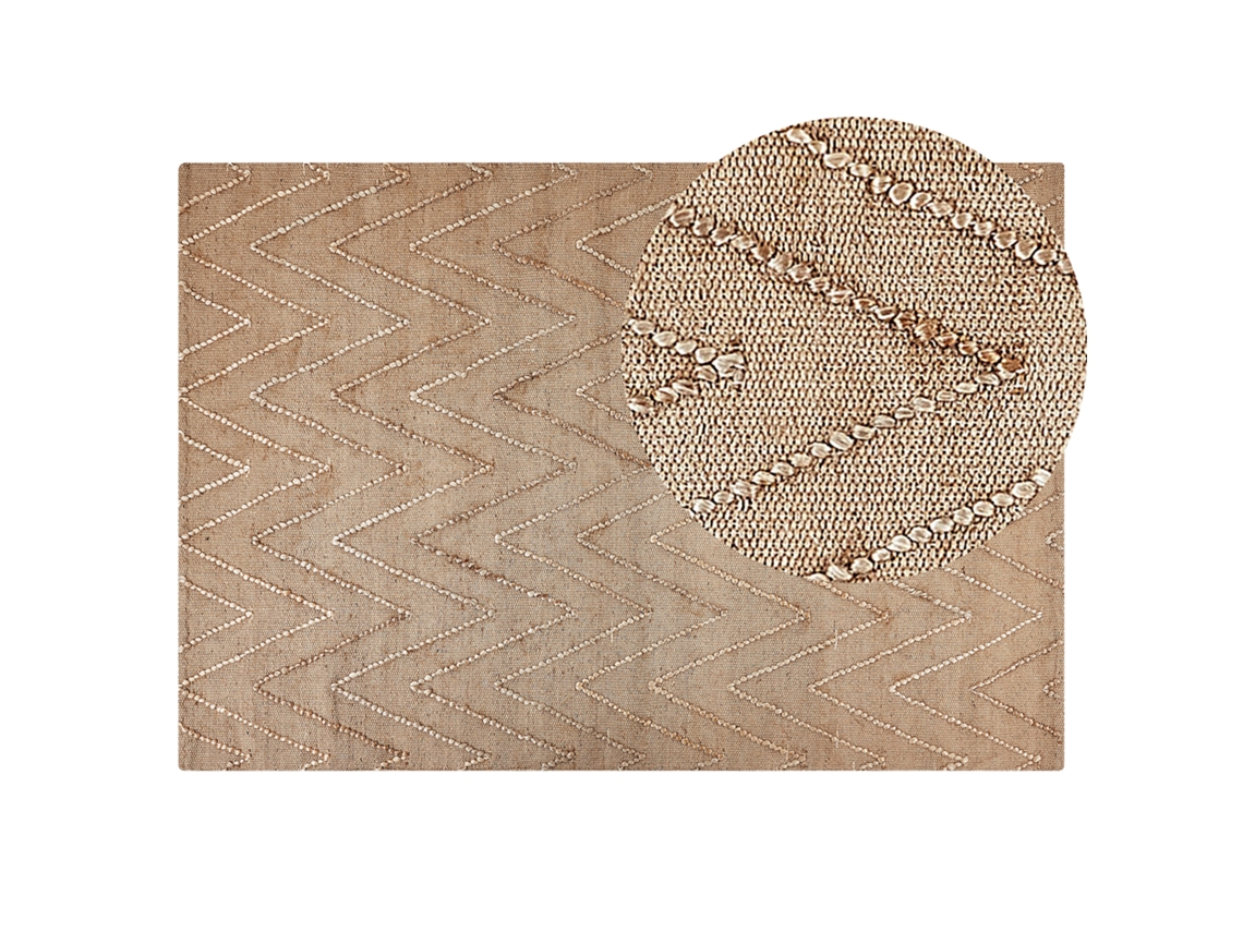 Alfombra BELIANI Daday de Yute Beige 140x200