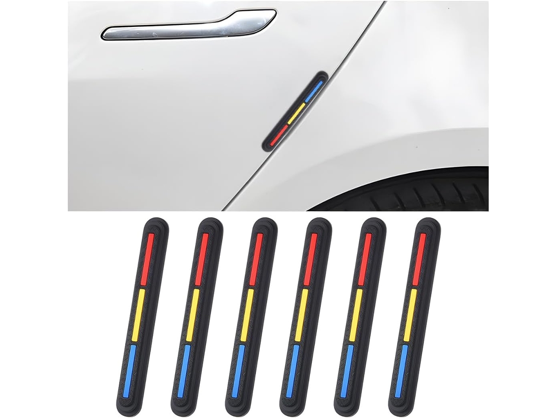 6 Protectores Universales Para Los Bordes De Las Puertas Del Coche, Rojo/amarillo/azul, Antiarañazos/antichoque.