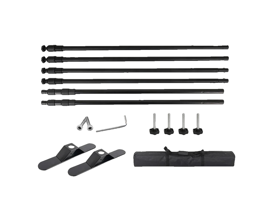 Soporte de fondo ajustable, telescópico, soporta más de 10 kg, 3,0 x 2,4 m