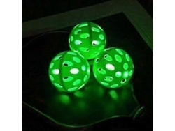 Pelotas Pickleball Brillan Oscuro: Luz Led Estándar Usapa Exterior 40 Agujeros Verde Pack4