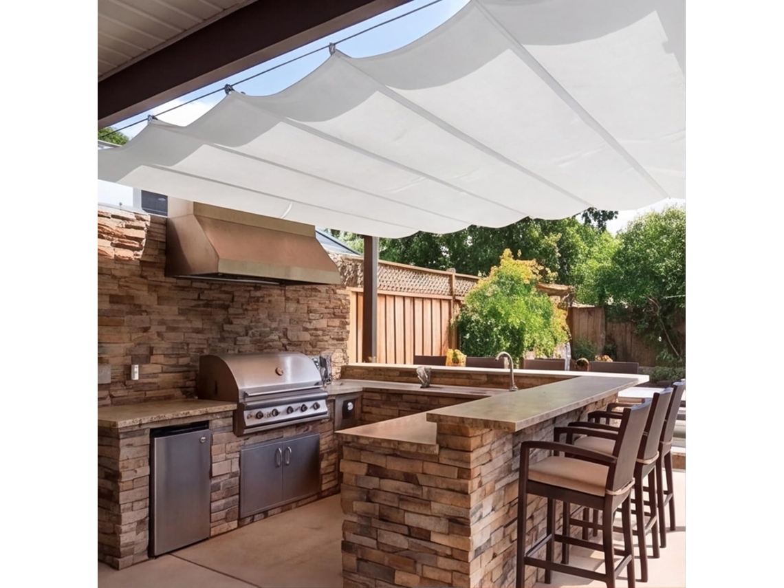 Vela De Sombra (155 X 325 Cm) Retráctil Wave Impermeable Poliéster , Resistente A La Intemperie