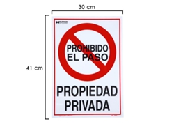 Cartel propiedad privada 41x30 cm.