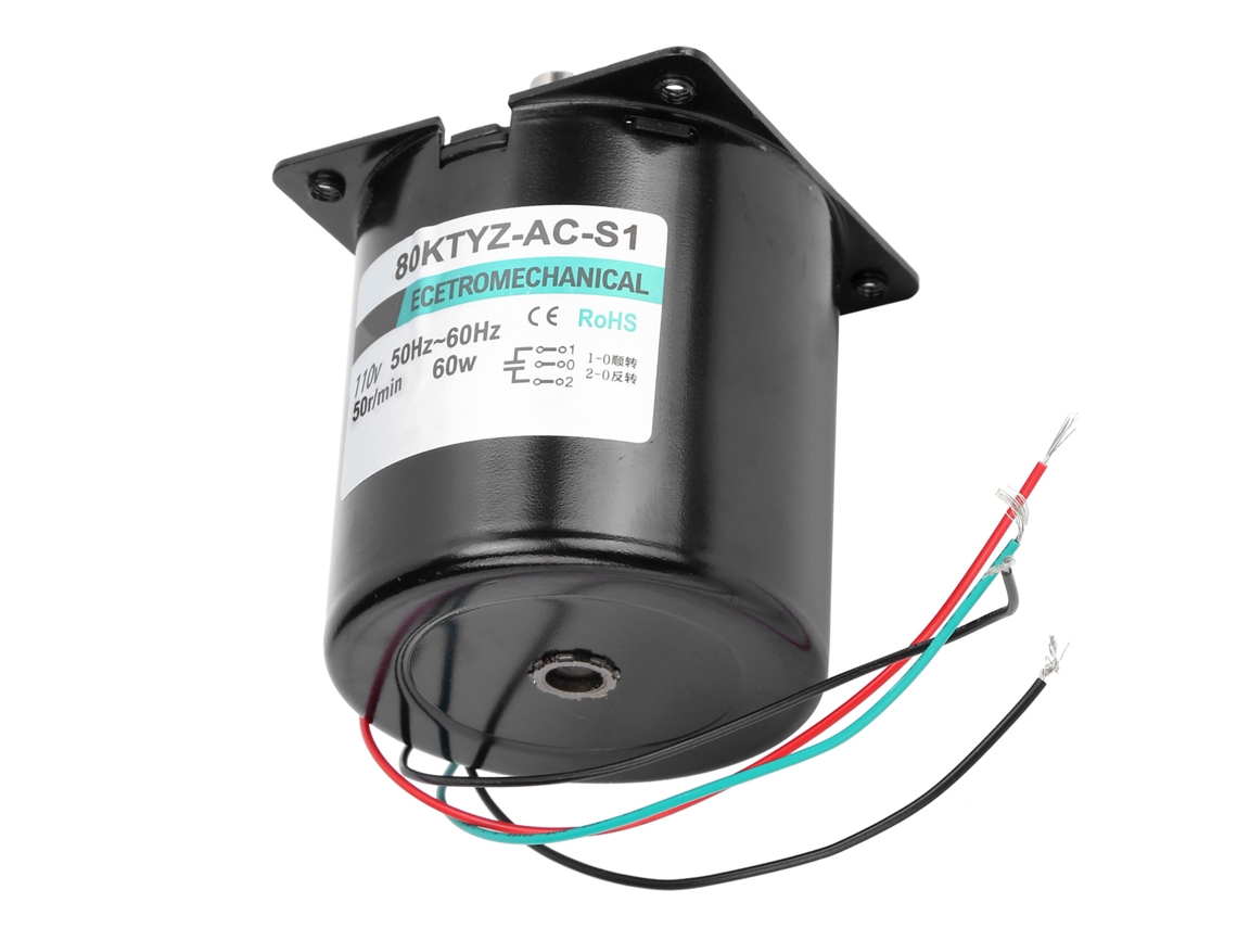 Motor Sincrónico Ac 60w Xd80ktyz 50rpm Con Soporte De Condensador Alta Torsión Baja Velocidad Ac110v Cw/ccw