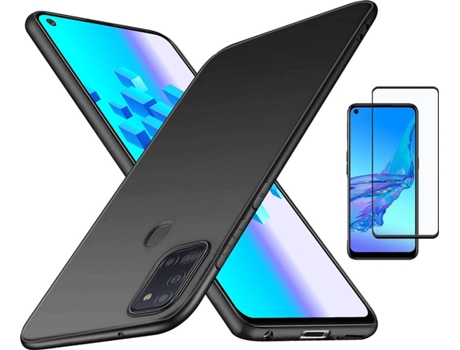 Kit Carcasa Y Protector Oppo A53 Fullcover Ultimatte Turtleshell Negro