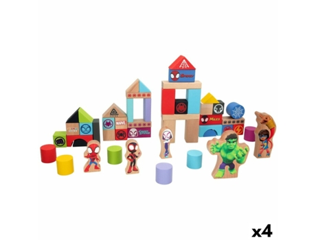 Playset de Vehículos SPIDEY Amazing Friends 8 x 9,5 x 1,5 cm 50 Piezas (Edad Mínima Recomendada: 18 meses - 4 unidades - 50 Piezas)
