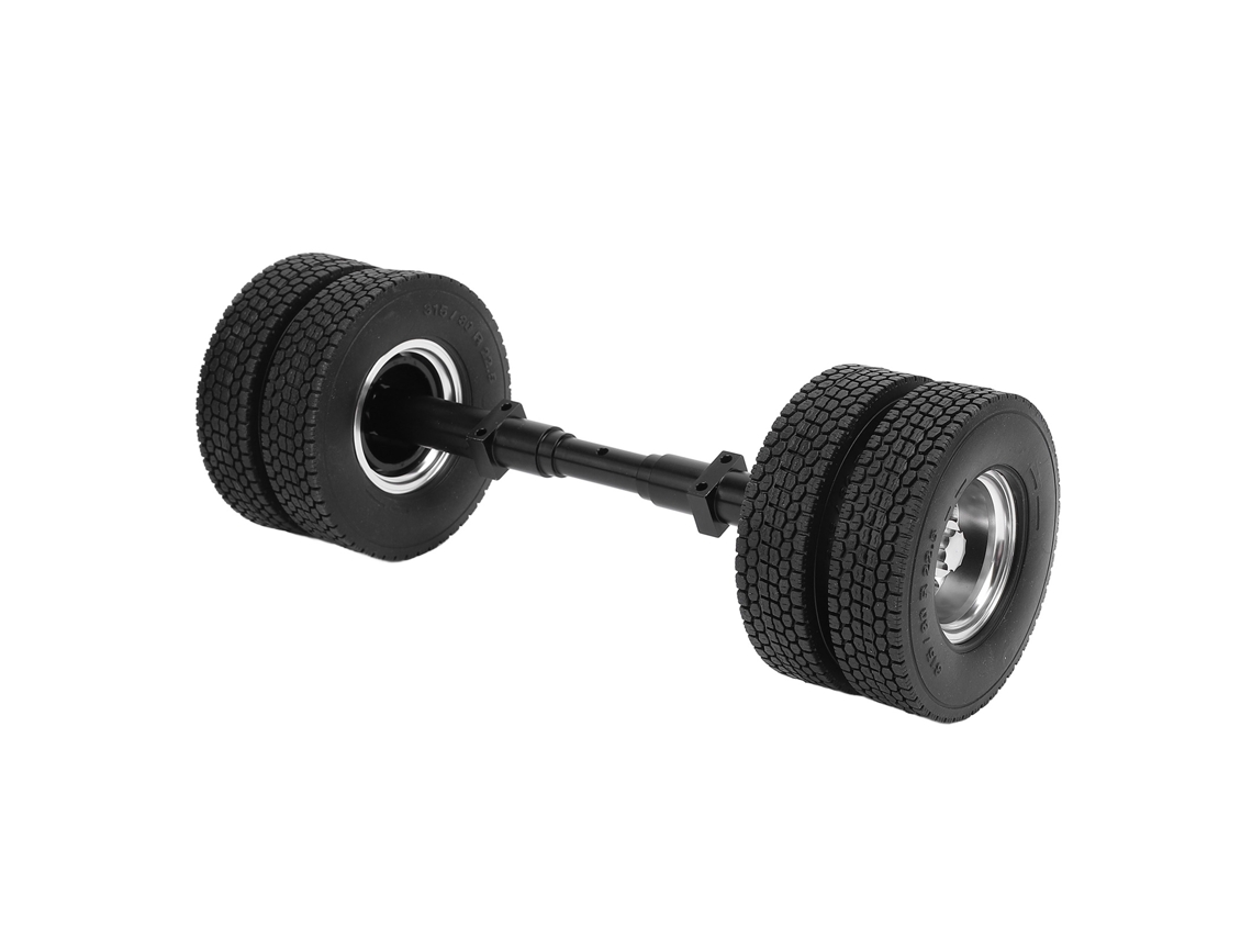 Rueda De Eje Trasero Para Remolque Rc 85mm Aluminio Caucho Cubo 10 Agujeros Eje Cola 167mm Para Tractor Remolque 1/14 Diy