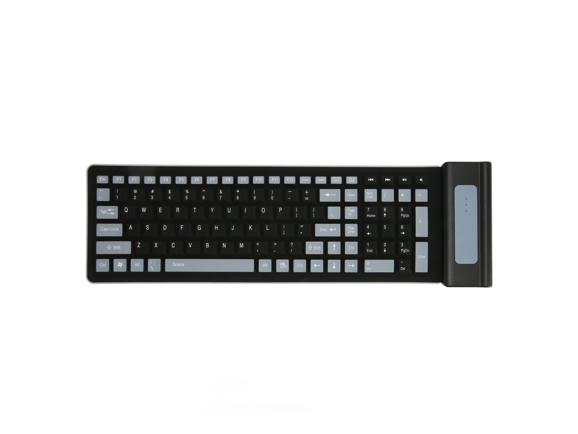 Teclado Inalámbrico De Silicona 2.4g, 107 Teclas, Resistente Al Agua Y Al Polvo, Plegable Y Silencioso.