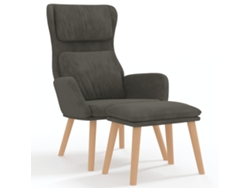 Sillón De Relajación Con Reposapiés VIDAXL Gris Terciopelo (70x77x98 cm )