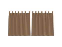 Maison Exclusive - Cortinas De Voile Con Trabillas, 2 Unidades, Marrón Claro, 140x140 Cm
