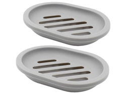 Jabonera De 2 Piezas Con Desagüe, Soporte Para Jabón, Fácil De Limpiar Y Secar, Plástico Duradero, Tamaño Perfecto.