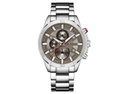 Reloj De Pulsera Hombre Moda Curren Cuarzo Acero Dial Gris Caja Blanca