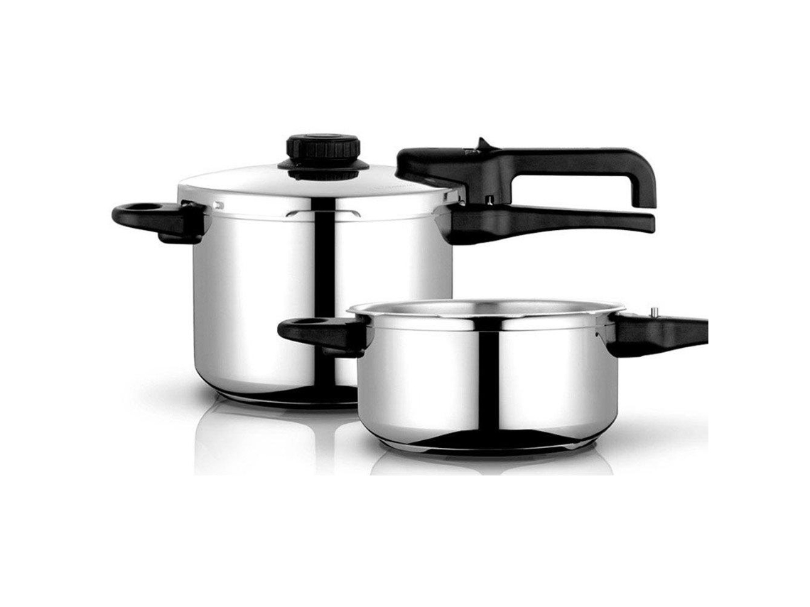Olla A Presión 6 + 4 Litros, Inducción, Express Super Rápida, Acero Inox. 18/10, Todas Cocinas Fagor Dual Xpress 6/4 Plata